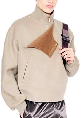 DIOR 米色羊毛短版立領外套 943C434A3840-C181 Shop DIOR 米色羊毛短版立領外套 943C434A3840-C181