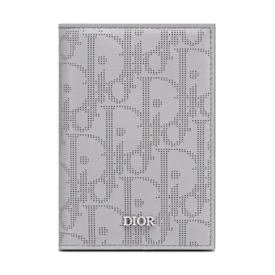 Dior Bi-Fold Card Holder Oblique Galaxy Gray