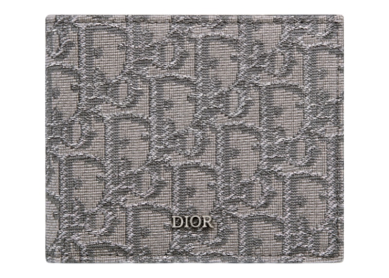 Dior Bi-Fold Wallet Dior Oblique Jacquard Ruthenium/Gray