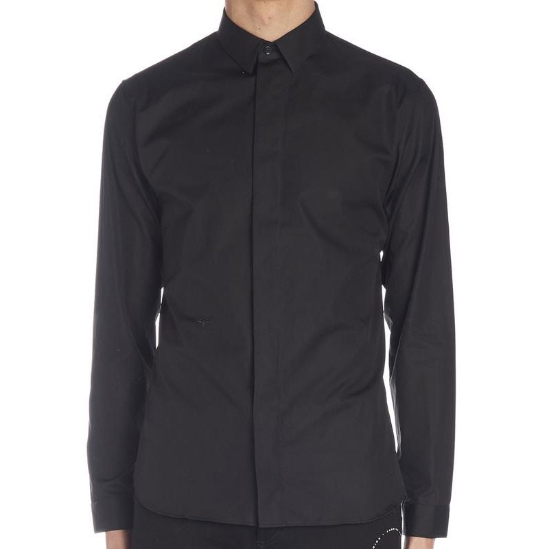 Shop DIOR Camisa Casual Negra de Algodón con Logo de Abeja para Hombre. 733C518B1581-900