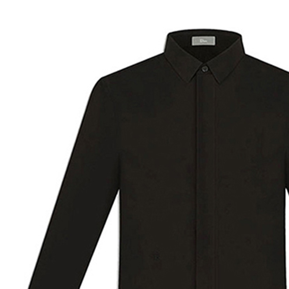 Cheap DIOR Camisa Casual Negra de Algodón con Logo de Abeja para Hombre. 733C518B1581-900