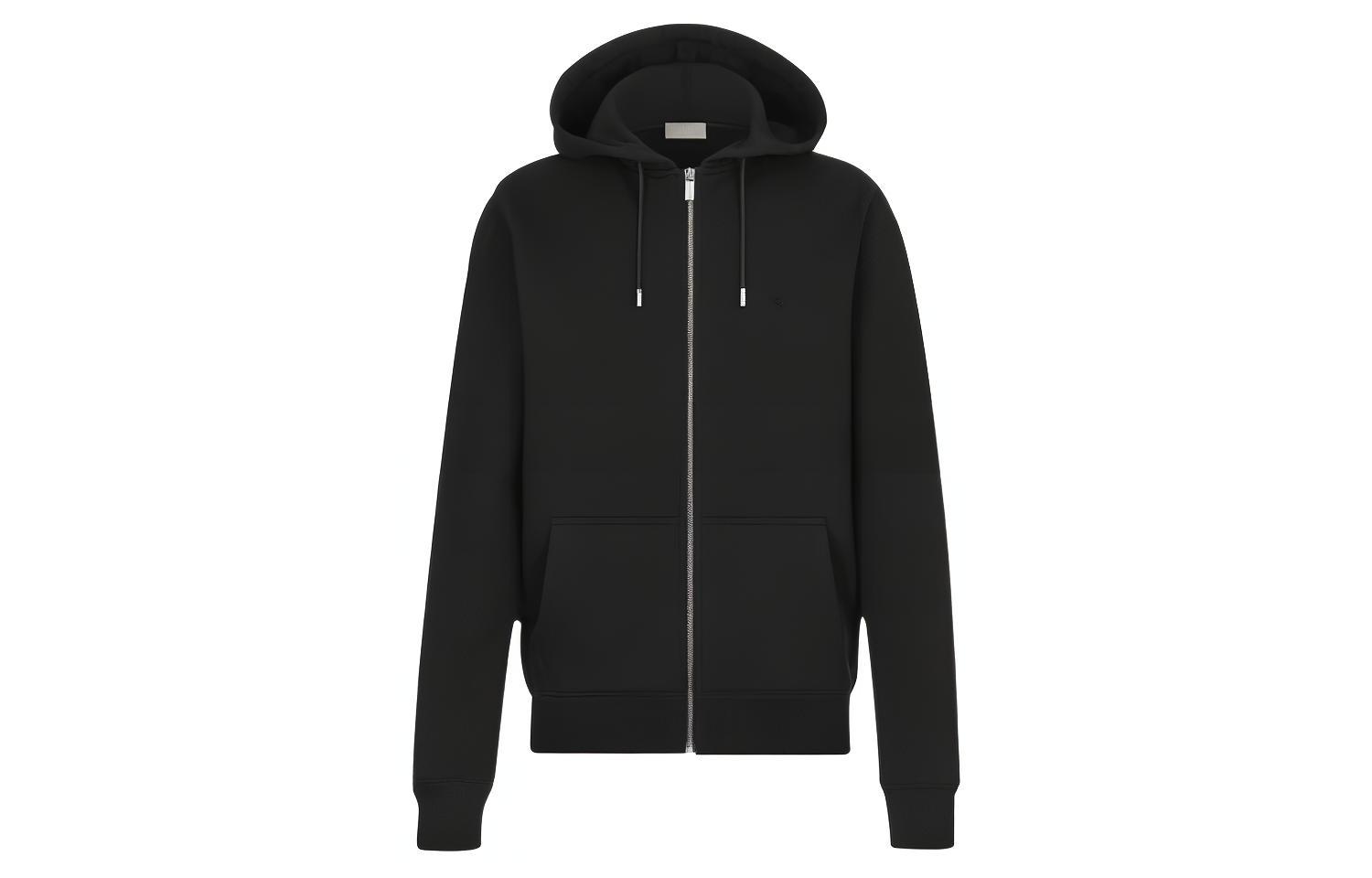 Dior Black Cotton Fleece Zip-Up Hoodie Jacket 013J200A0531-C989