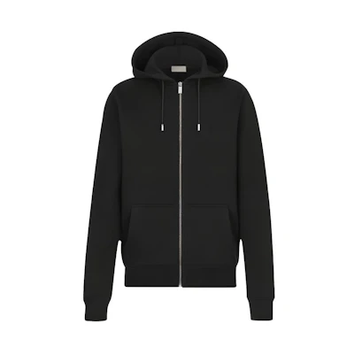 Dior Black Cotton Fleece Zip-Up Hoodie Jacket 013J200A0531-C989