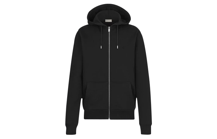 Order 迪奥黑色棉质拉链连帽外套 013J200A0531-C989