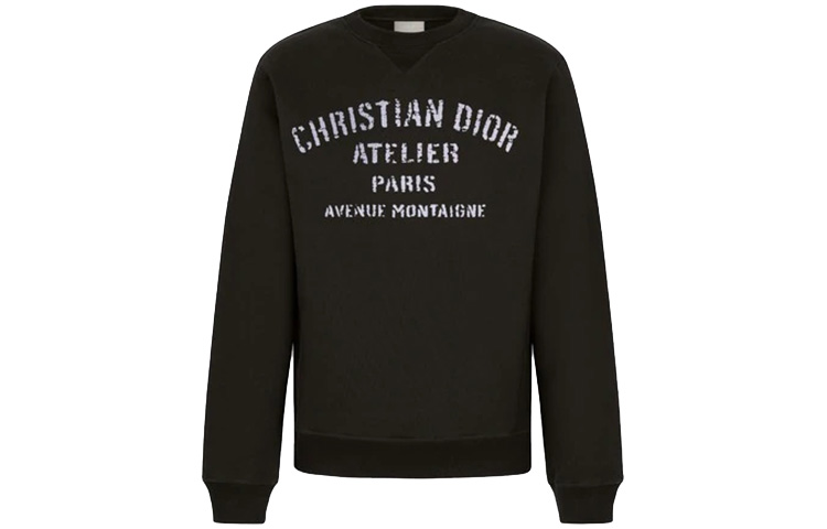 DIOR Black Crewneck Pullover Sweatshirt with Letter Print () 043J655A0531C-988