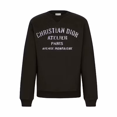 DIOR Black Crewneck Pullover Sweatshirt with Letter Print () 043J655A0531C-988