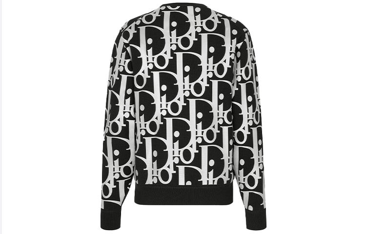 Lookbook Sweater Dior Hitam Crewneck dengan Cetakan Huruf 113M630AT197-C900