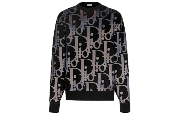 Dior Black Crewneck Sweater with Letter Print 113M630AT197-C900 Shop Dior Black Crewneck Sweater with Letter Print 113M630AT197-C900