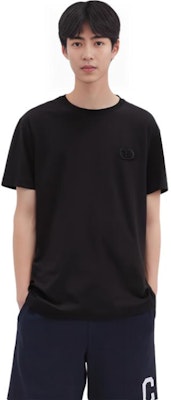 ディオール ブラック クルーネック Tシャツ 胸ロゴ刺繍入り 943J605A0554-C989 Details for ディオール ブラック クルーネック Tシャツ 胸ロゴ刺繍入り 943J605A0554-C989