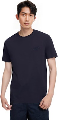 ディオール ブラック クルーネック Tシャツ 胸ロゴ刺繍入り 943J605A0554-C989 Cheap ディオール ブラック クルーネック Tシャツ 胸ロゴ刺繍入り 943J605A0554-C989