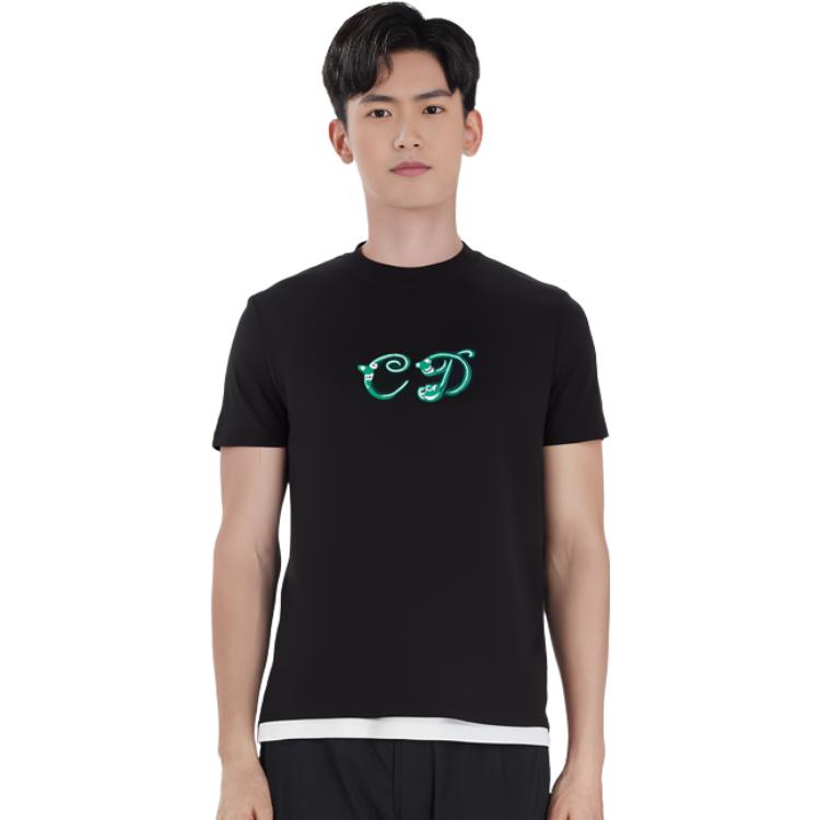 DIOR Black Embroidered Animal Casual Crewneck T-Shirt. 193J649A0677-C986 圖 5