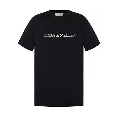 DIOR Black Embroidered Logo Print Short Sleeve T-Shirt 863J611K0910-980