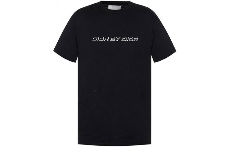 Order ディオール ブラック 刺繍ロゴプリント 半袖Tシャツ 863J611K0910-980