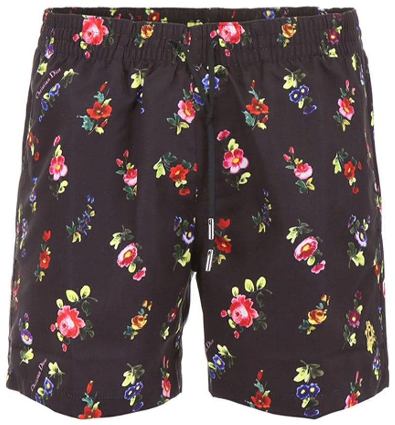 dior-black-floral-pattern-technical-fabric-shorts-733-b002-w8484-971