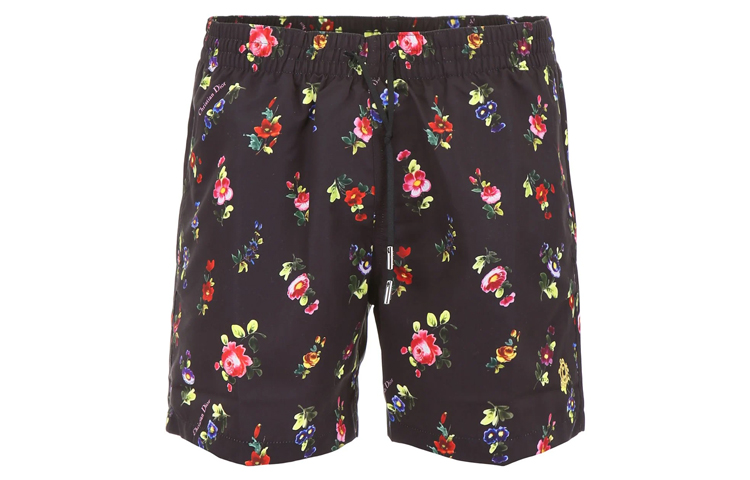 Order DIOR 黑色花卉图案技术面料短裤 733B002W8484-971