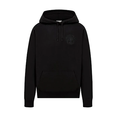 DIOR Black Floral Print Hoodie with Long Sleeves 243J691D0531-C989