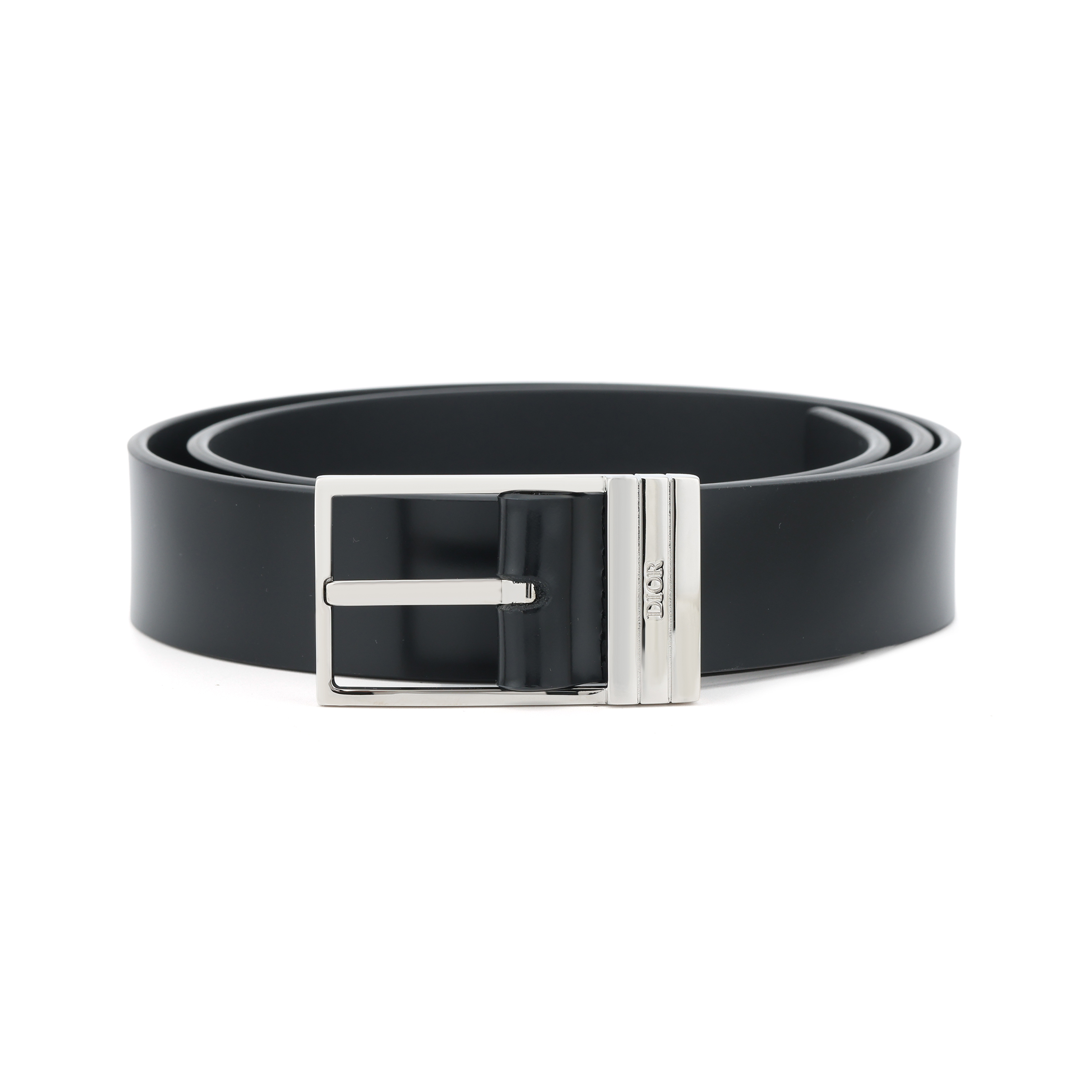 DIOR Black Grain Leather Belt with Buckle 3cm 4307PLYGL-H03E