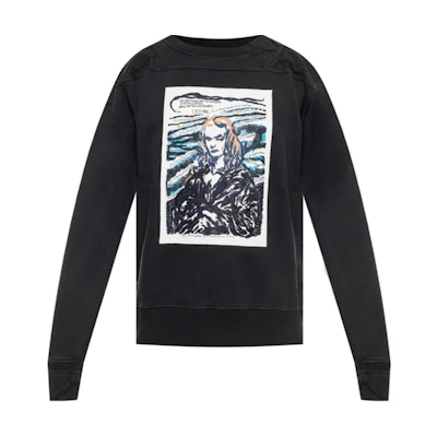 DIOR Black Graphic Print Crewneck Long-Sleeve Sweatshirt 943J660A0531889
