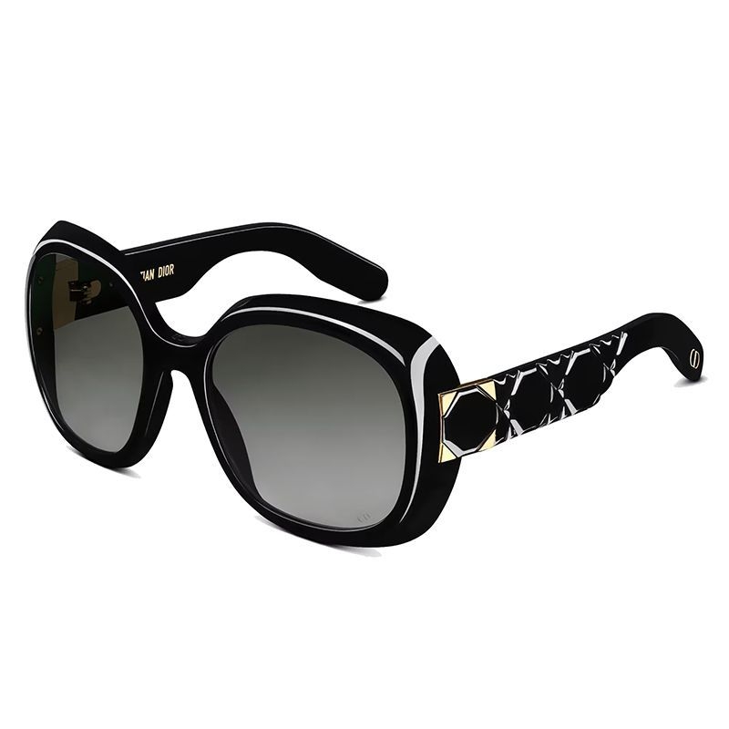 DIOR Black Irregular Frame Alphabet Engraved Sunglasses Unisex Designer Style LADY95.22R2I-10A1 圖 3