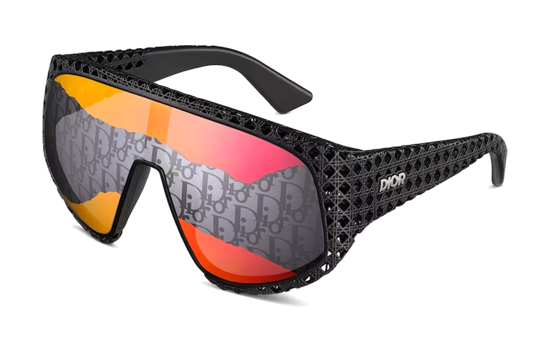 DIOR Black Irregular Sunglasses with Logo Accent for Men. DIOR3DM1U11J8
