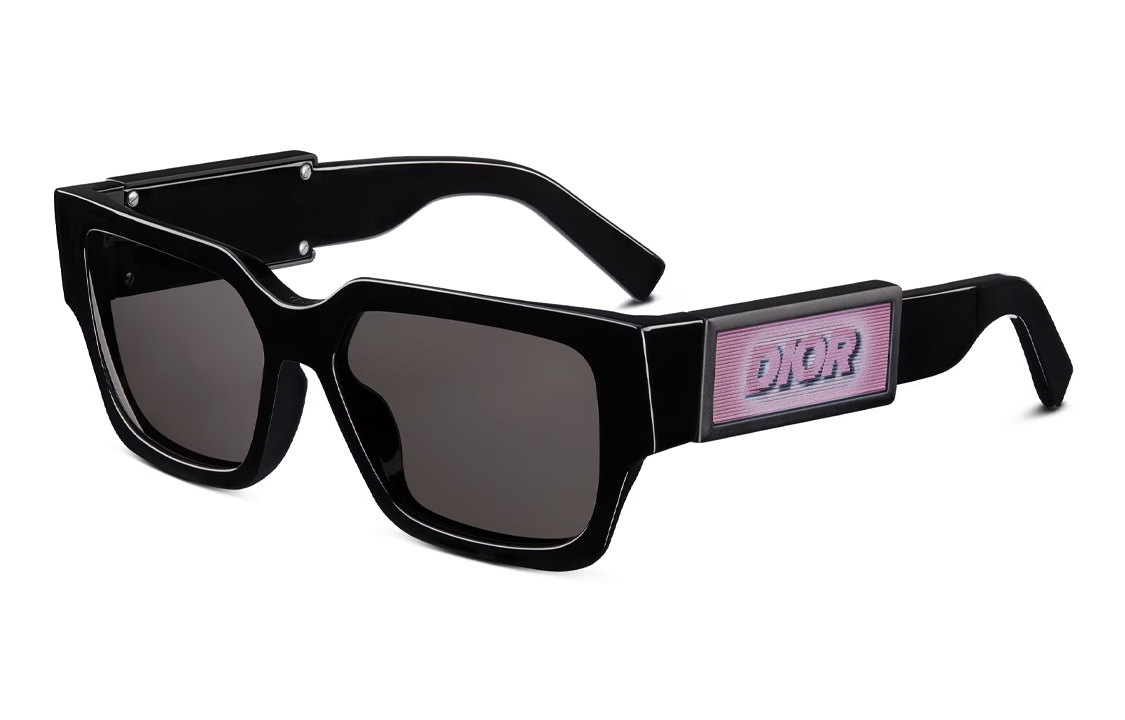 DIOR Black Irregular Sunglasses with Side Logo for Men CD SU 16A0