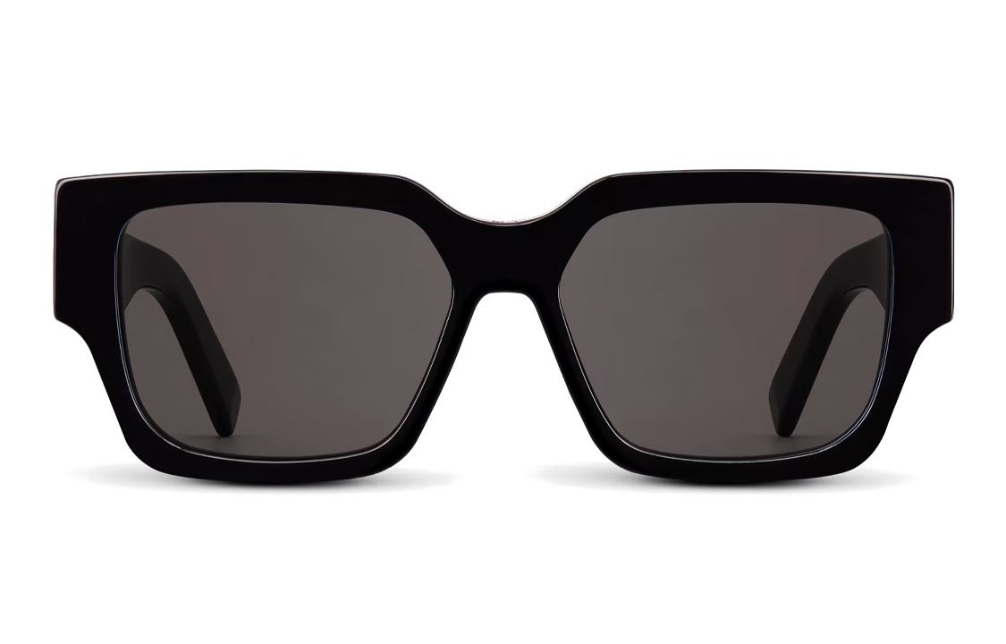 Shop DIOR 男士黑色不规则侧标太阳镜 CD SU 16A0