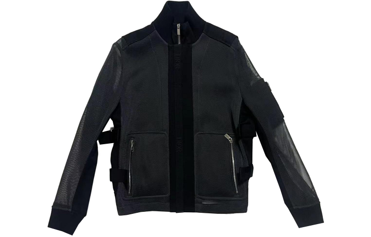 DIOR Black Logo Baseball Collar Cutout Casual Jacket 013C442A0054-C889