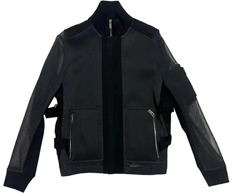 DIOR 黑色標誌棒球領剪裁休閒外套 013C442A0054-C889 Buy DIOR 黑色標誌棒球領剪裁休閒外套 013C442A0054-C889