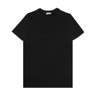 DIOR Black Logo Embroidered Crew Neck T-Shirt - New Season Collection 013J600A0589-C989