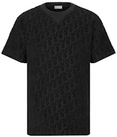 DIOR Black Logo Jacquard Short Sleeve T-Shirt 113J692A0614-C989 DIOR Black Logo Jacquard Short Sleeve T-Shirt 113J692A0614-C989