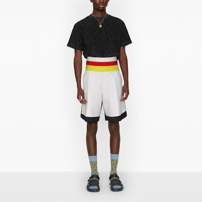 DIOR Black Logo Jacquard Short Sleeve T-Shirt 113J692A0614-C989 Shop DIOR Black Logo Jacquard Short Sleeve T-Shirt 113J692A0614-C989