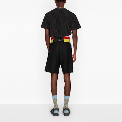 DIOR Black Logo Jacquard Short Sleeve T-Shirt 113J692A0614-C989 Purchase DIOR Black Logo Jacquard Short Sleeve T-Shirt 113J692A0614-C989