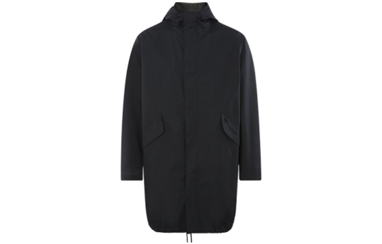 Lookbook Dior Black Long Jacket with Letter Print Hoodie and Zipper. 033C313A4810-980