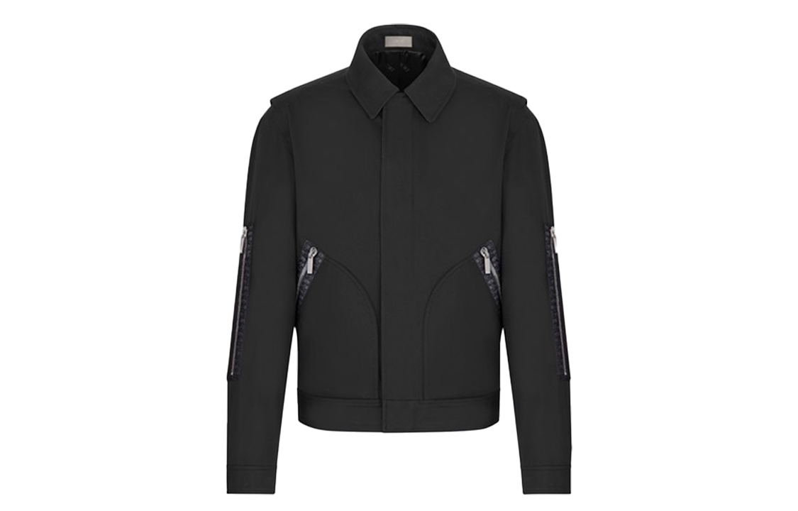 DIOR Black Long Sleeve Jacket with Zipper Pocket 023C402A4811-C989