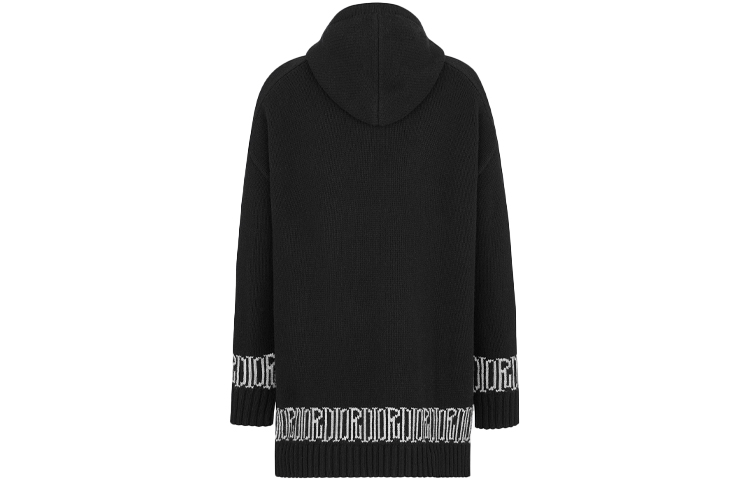 DIOR Black Long Wool Knit Hoodie Sweater 033M627AT168-C981 圖 3