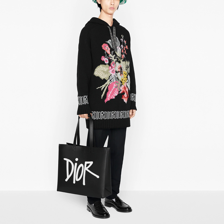 DIOR Black Long Wool Knit Hoodie Sweater 033M627AT168-C981 圖 5