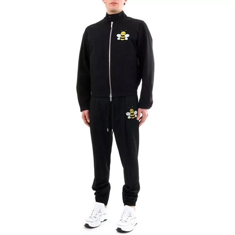 Cheap DIOR Seluar Sweat Hitam Longgar dengan Corak Lebah 923C122A4422-989