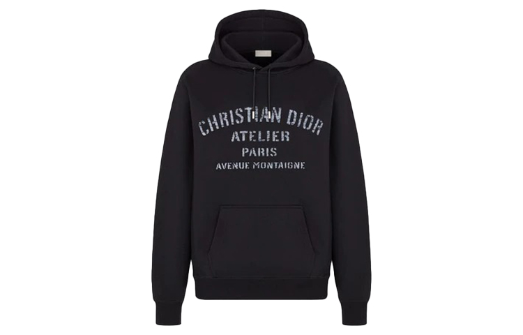 DIOR Black Monogram Print Hoodie 043J646A0531-C988