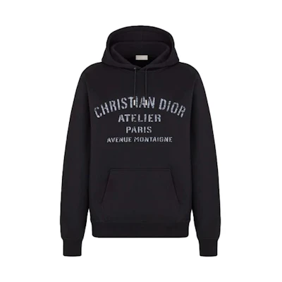 DIOR Black Monogram Print Hoodie 043J646A0531-C988