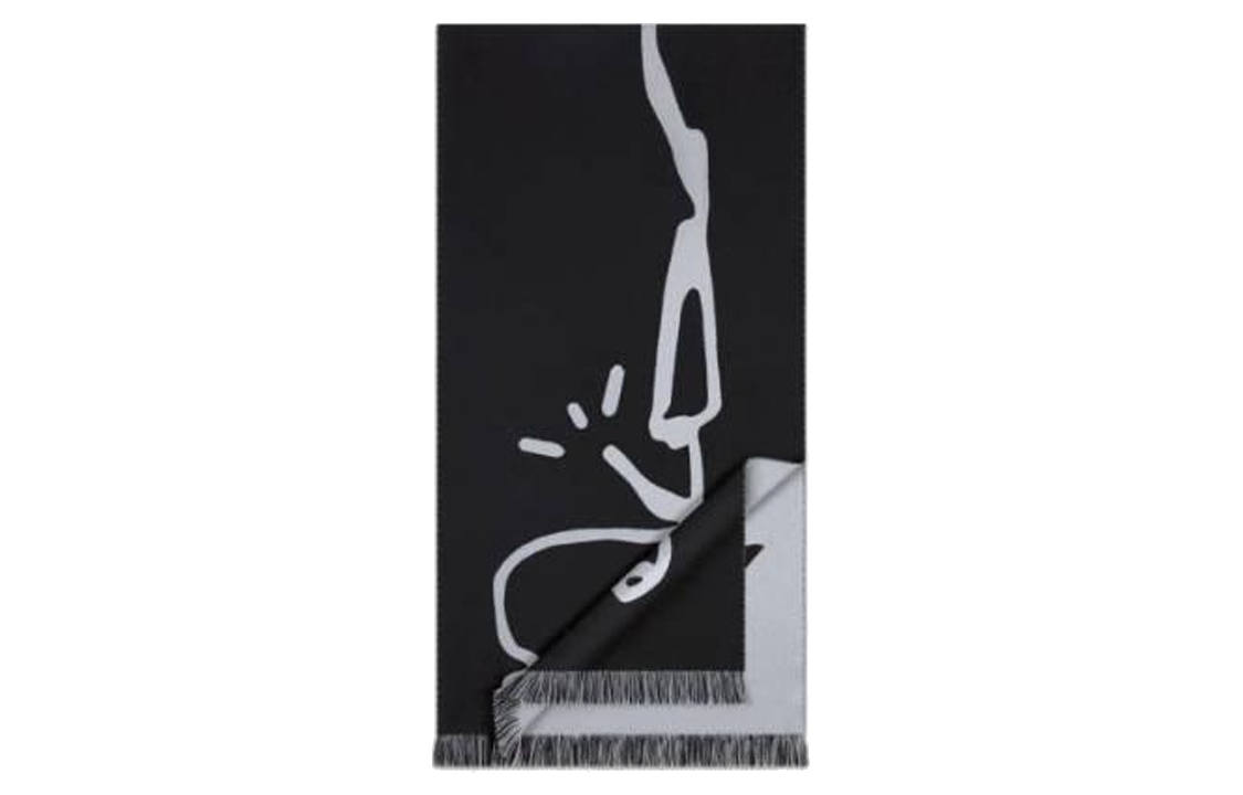 DIOR Black Patterned Knit Scarf Unisex Couple Style. 28E0006A0651C988