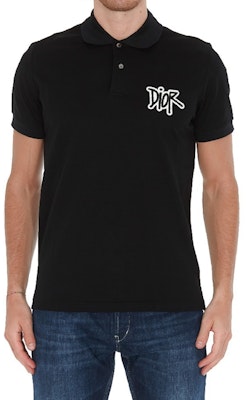 DIOR Black Polo Shirt with Flocked Logo 033J800A0448-980 Lookbook DIOR Black Polo Shirt with Flocked Logo 033J800A0448-980