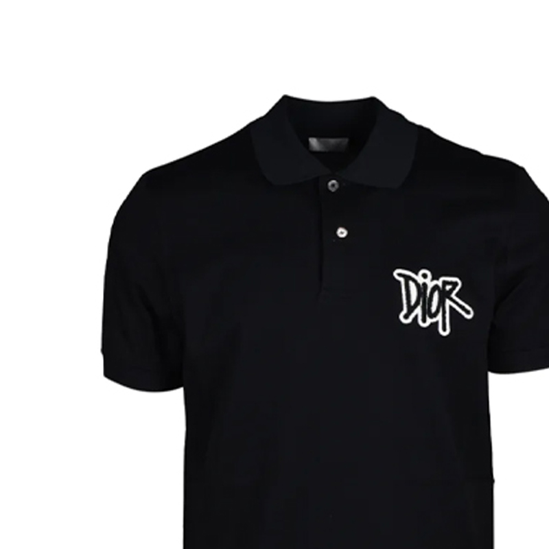 Sizing DIOR Kaos Polo Hitam dengan Logo Flocked 033J800A0448-980