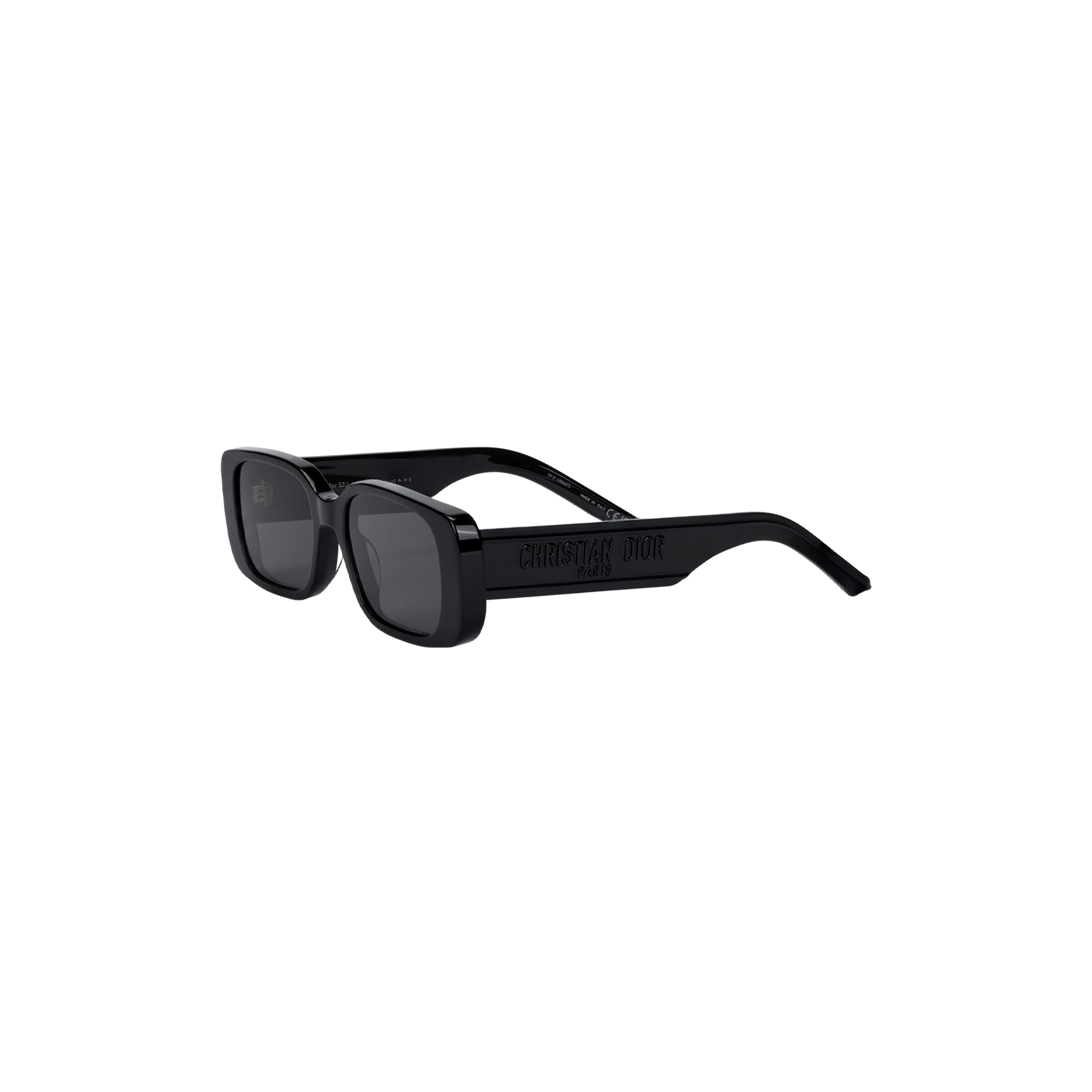 DIOR Black Rectangular Sunglasses Acetate Unisex with Logo Decor. WLDRS2UR_10A0