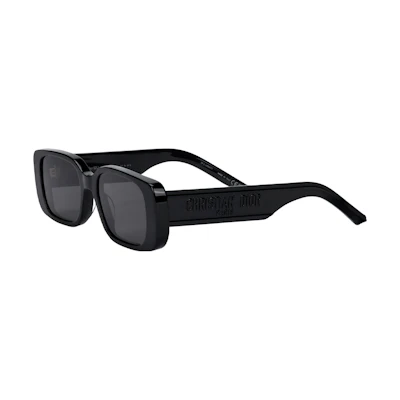DIOR Black Rectangular Sunglasses Acetate Unisex with Logo Decor. WLDRS2UR_10A0