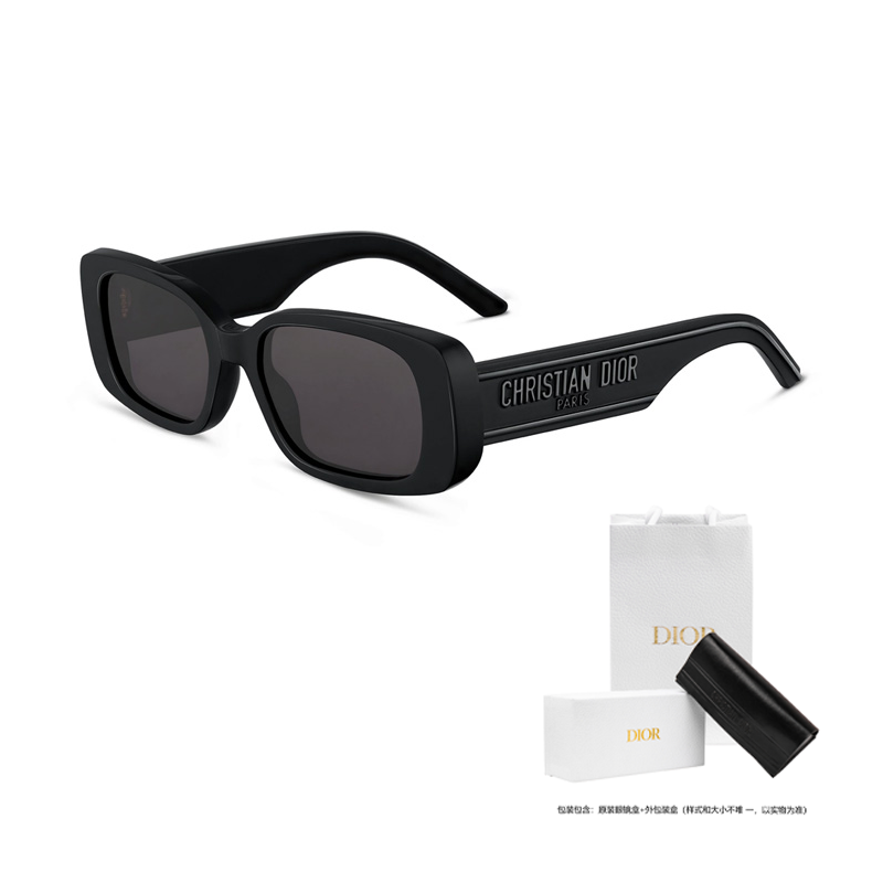 DIOR Black Rectangular Sunglasses Acetate Unisex with Logo Decor. WLDRS2UR_10A0 圖 5