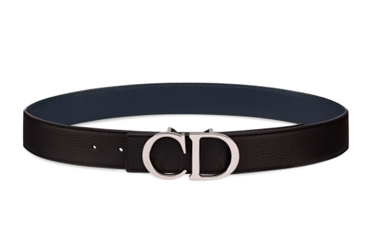 DIOR Black Reversible Leather Belt 3.5cm 4353PLTAM-H16Q