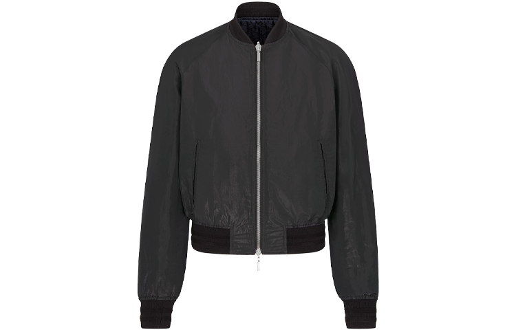 Shop DIOR Black Reversible Printed Bomber Jacket. 183C432A4462-C984