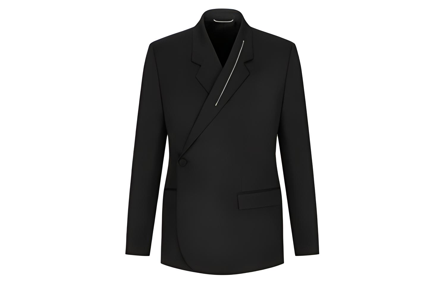 DIOR Black Single-Breasted Twill Blazer 043C284A4739-C900