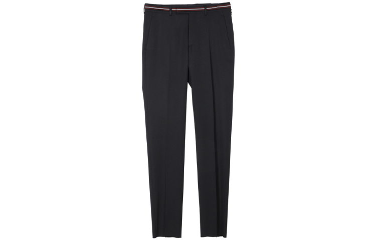 Dior Black Solid Button Mid-Waist Straight Work Pants 633C184A3576-900