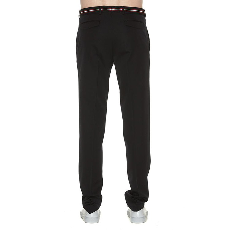 Shop Celana Kerja Dior Hitam Mid-Waist Straight dengan Kancing Solid. 633C184A3576-900